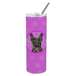Picture of Carolines Treasures WDK1316TBL20 8.25 x 3 in. Unisex French Bulldog Chocolate Stainless Steel 20 oz Skinny Tumbler, Pink