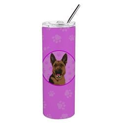 Picture of Carolines Treasures WDK1328TBL20 8.25 x 3 in. Unisex German Shepherd Black & Tan No.2 Stainless Steel 20 oz Skinny Tumbler, Pink