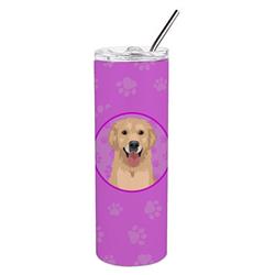 Picture of Carolines Treasures WDK1330TBL20 8.25 x 3 in. Unisex Golden Retriever Fawn No.3 Stainless Steel 20 oz Skinny Tumbler, Pink