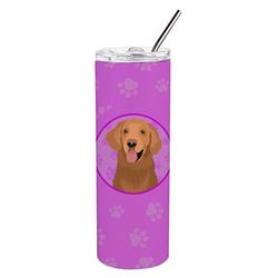 Picture of Carolines Treasures WDK1332TBL20 8.25 x 3 in. Unisex Golden Retriever Red No.1 Stainless Steel 20 oz Skinny Tumbler, Pink
