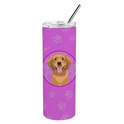 Picture of Carolines Treasures WDK1333TBL20 8.25 x 3 in. Unisex Golden Retriever Red No.2 Stainless Steel 20 oz Skinny Tumbler, Pink