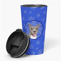 Picture of Carolines Treasures WDK1140TBL215 7.25 x 3.5 in. Unisex Pit Bull Blue No.1 Stainless Steel 16 oz Tumbler, Blue