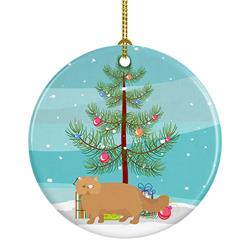 2.8 x 2.8 in. Unisex Persian Modern Cat Merry Christmas Ceramic Ornament