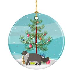 2.8 x 2.8 in. Unisex Persian Modern No.2 Cat Merry Christmas Ceramic Ornament