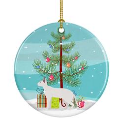 2.8 x 2.8 in. Unisex Peterbald No.2 Cat Merry Christmas Ceramic Ornament