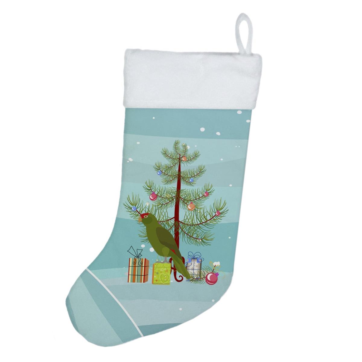 Unisex Amazon Parrot Christmas Stocking - Multi-Color - 18 x 13.5 in. - Soft Suede Fabric