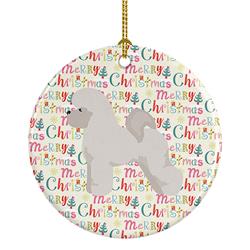 2.8 x 2.8 in. Unisex Bichon Frise Merry Christmas Ceramic Ornament