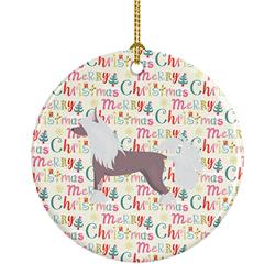 2.8 x 2.8 in. Unisex Chinese Crested No.2 Merry Christmas Ceramic Ornament