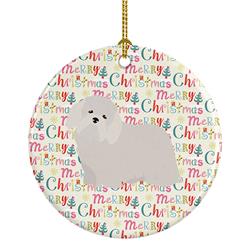 2.8 x 2.8 in. Unisex Coton de Tulear No.2 Merry Christmas Ceramic Ornament