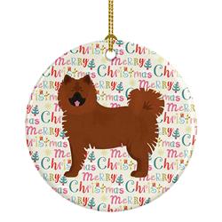 2.8 x 2.8 in. Unisex Eurasier Merry Christmas Ceramic Ornament