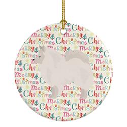 2.8 x 2.8 in. Unisex German Spitz No.1 Merry Christmas Ceramic Ornament