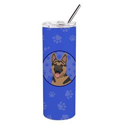 Picture of Carolines Treasures WDK1100TBL20 8.25 x 3 in. Unisex German Shepherd Red & Black Stainless Steel 20 oz Skinny Tumbler&#44; Blue