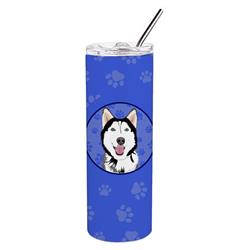 Picture of Carolines Treasures WDK1109TBL20 8.25 x 3 in. Unisex Siberian Husky Black & White No.1 Stainless Steel 20 oz Skinny Tumbler&#44; Blue