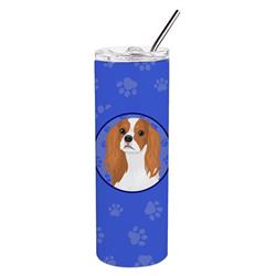 Picture of Carolines Treasures WDK1115TBL20 8.25 x 3 in. Unisex Cavalier King Charles Spaniel Blenheim No.1 Stainless Steel 20 oz Skinny Tumbler, Blue