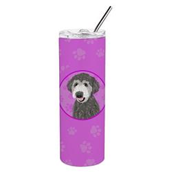 Picture of Carolines Treasures WDK1298TBL20 8.25 x 3 in. Unisex Doodle Silver No.2 Stainless Steel 20 oz Skinny Tumbler, Pink