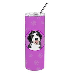 Picture of Carolines Treasures WDK1300TBL20 8.25 x 3 in. Unisex Doodle Silver & White No.1 Stainless Steel 20 oz Skinny Tumbler, Pink