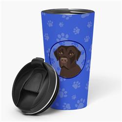 Picture of Carolines Treasures WDK1123TBL215 7.25 x 3.5 in. Unisex Labrador Retriever Chocolate No.1 Stainless Steel 16 oz Tumbler, Blue