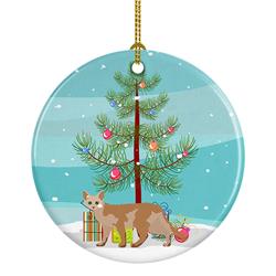 2.8 x 2.8 in. Unisex Devon Rex No.3 Cat Merry Christmas Ceramic Ornament