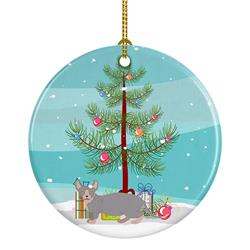 2.8 x 2.8 in. Unisex Dwelf No.4 Cat Merry Christmas Ceramic Ornament