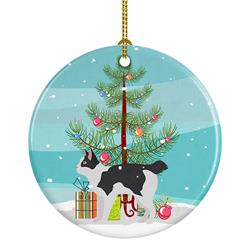 2.8 x 2.8 in. Unisex Japanese Bobtail Cat Merry Christmas Ceramic Ornament