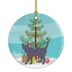 2.8 x 2.8 in. Unisex Korat No.3 Cat Merry Christmas Ceramic Ornament