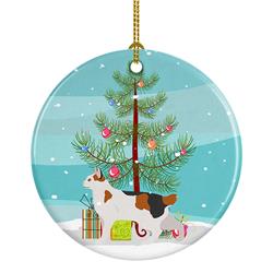 2.8 x 2.8 in. Unisex Korean Bobtail Cat Merry Christmas Ceramic Ornament