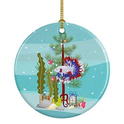 2.8 x 2.8 in. Unisex Comb Tail Betta Merry Christmas Ceramic Ornament