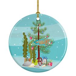 2.8 x 2.8 in. Unisex Paradise Fish Merry Christmas Ceramic Ornament