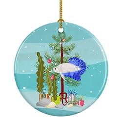 2.8 x 2.8 in. Unisex Plakat Betta Merry Christmas Ceramic Ornament