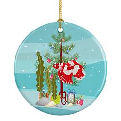 2.8 x 2.8 in. Unisex Veil Tail Betta Merry Christmas Ceramic Ornament