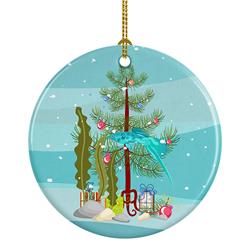 2.8 x 2.8 in. Unisex Sword Tail Guppy Merry Christmas Ceramic Ornament
