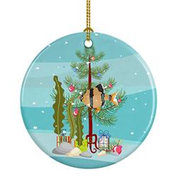 2.8 x 2.8 in. Unisex Tiger Barb Merry Christmas Ceramic Ornament
