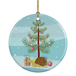 2.8 x 2.8 in. Unisex Garden Snail Merry Christmas Ceramic Ornament