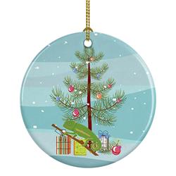 2.8 x 2.8 in. Unisex Chameleon Merry Christmas Ceramic Ornament