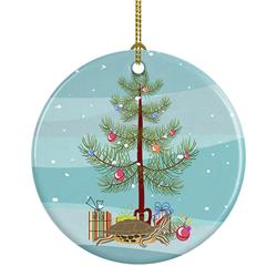 2.8 x 2.8 in. Unisex Pond Slider Turtle Merry Christmas Ceramic Ornament