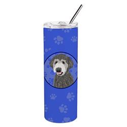 Picture of Carolines Treasures WDK1072TBL20 8.25 x 3 in. Unisex Doodle Silver No.2 Stainless Steel 20 oz Skinny Tumbler, Blue