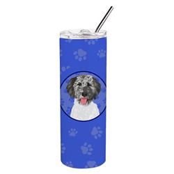 Picture of Carolines Treasures WDK1073TBL20 8.25 x 3 in. Unisex Doodle Silver No.3 Stainless Steel 20 oz Skinny Tumbler, Blue