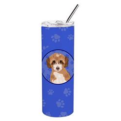 Picture of Carolines Treasures WDK1077TBL20 8.25 x 3 in. Unisex Doodle Tricolor No.2 Stainless Steel 20 oz Skinny Tumbler, Blue