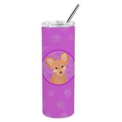 Picture of Carolines Treasures WDK1255TBL20 8.25 x 3 in. Unisex Chihuahua Fawn Stainless Steel 20 oz Skinny Tumbler, Pink