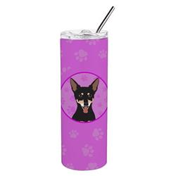 Picture of Carolines Treasures WDK1260TBL20 8.25 x 3 in. Unisex Chihuahua Tricolor No.1 Stainless Steel 20 oz Skinny Tumbler, Pink