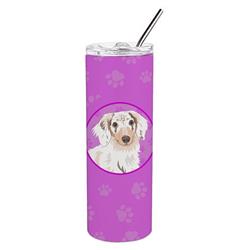 Picture of Carolines Treasures WDK1264TBL20 8.25 x 3 in. Unisex Chihuahua Dapple No.2 Stainless Steel 20 oz Skinny Tumbler, Pink