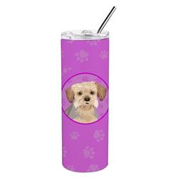 Picture of Carolines Treasures WDK1446TBL20 8.25 x 3 in. Unisex Yorkie Blue & Tan No.1 Stainless Steel 20 oz Skinny Tumbler, Pink