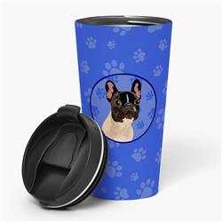 Picture of Carolines Treasures WDK1094TBL215 7.25 x 3.5 in. Unisex French Bulldog Fawn No.3 Stainless Steel 16 oz Tumbler, Blue