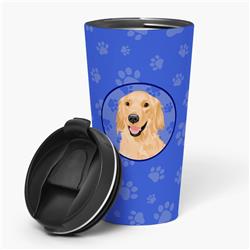 Picture of Carolines Treasures WDK1105TBL215 7.25 x 3.5 in. Unisex Golden Retriever Gold No.1 Stainless Steel 16 oz Tumbler, Blue