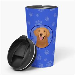 Picture of Carolines Treasures WDK1106TBL215 7.25 x 3.5 in. Unisex Golden Retriever Red No.1 Stainless Steel 16 oz Tumbler, Blue