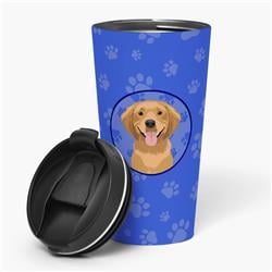 Picture of Carolines Treasures WDK1107TBL215 7.25 x 3.5 in. Unisex Golden Retriever Red No.2 Stainless Steel 16 oz Tumbler, Blue