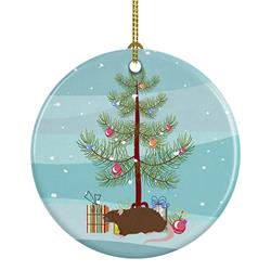 2.8 x 2.8 in. Unisex Rex Rat Merry Christmas Ceramic Ornament