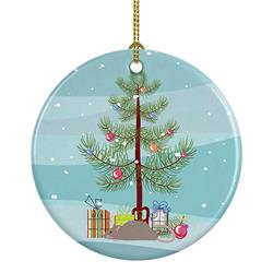 2.8 x 2.8 in. Unisex Satin Rat Merry Christmas Ceramic Ornament