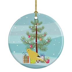 2.8 x 2.8 in. Unisex Border Canary Merry Christmas Ceramic Ornament