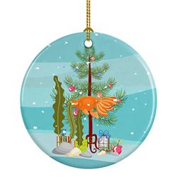 2.8 x 2.8 in. Unisex Celestial Eye Goldfish Merry Christmas Ceramic Ornament